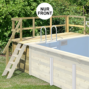 Terrasse Front fr Holzpool Rechteckbecken
