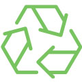 100 % recycelbare Materialien