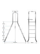 Aufstellleiter für Becken bis 120cm / 2x4 Stufen