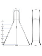 Aufstellleiter für Becken bis 150cm / 2x5 Stufen