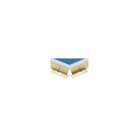 poolsale Holzpool SET Achteck Langform | blau | mit Metallecken | 610 x 400 x 124 cm | ca. 19,1 m³ Beckenvolumen