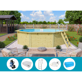 Trend Holzpool SET Achteck | Metallecken | versch....