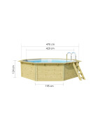 Trend Holzpool SET Achteck | Metallecken | versch. Folienfarben | versch. Größen