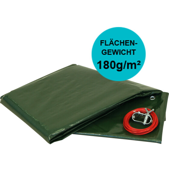 PEB Winterabdeckplane 180 g/m²  Rund 300-320 cm