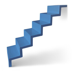 Treppe Eleganz 60 | 5-stufig | Randbefestigung lange Ausführung 600 x 1.580 mm | Azurblau