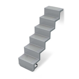 Treppe Eleganz 60 lang 5-stufig | Randbefestigung lange Ausführung | Hellgrau