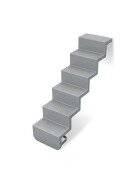 Treppe Eleganz 60 lang 5-stufig | Randbefestigung lange Ausführung | Hellgrau