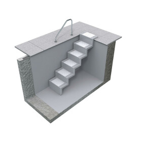 Treppe Eleganz 60 | 5-stufig | Randbefestigung lange Ausführung 600 x 1.580 mm | Weiß