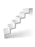 Treppe Eleganz 60 lang 5-stufig | Randbefestigung lange Ausführung | Weiß