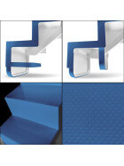 Treppe Eleganz 60 | 5-stufig | Wandbefestigung kurze Ausführung 600 x 1.300 mm | Azurblau