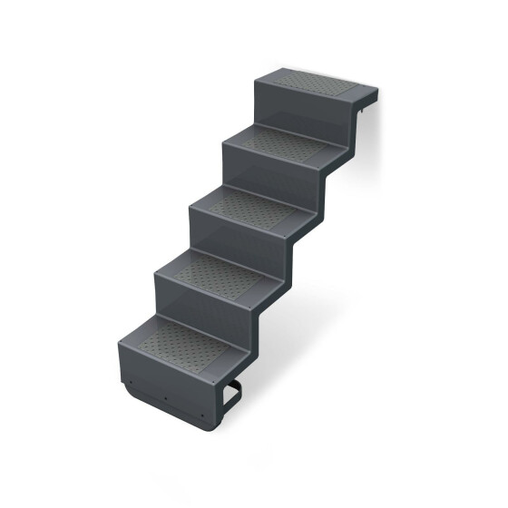 Treppe Eleganz 60 kurz 5-stufig | Wandbefestigung kurze Ausführung | Granit