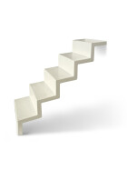 Treppe Eleganz 60 | 5-stufig | Wandbefestigung kurze Ausführung 600 x 1.300 mm | Sand